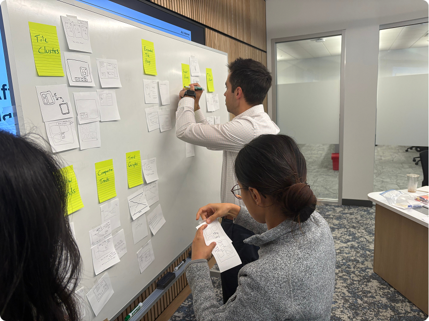 Affixing sketches to the board