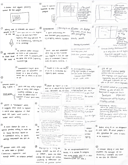 Crazy 8 ideation sketches